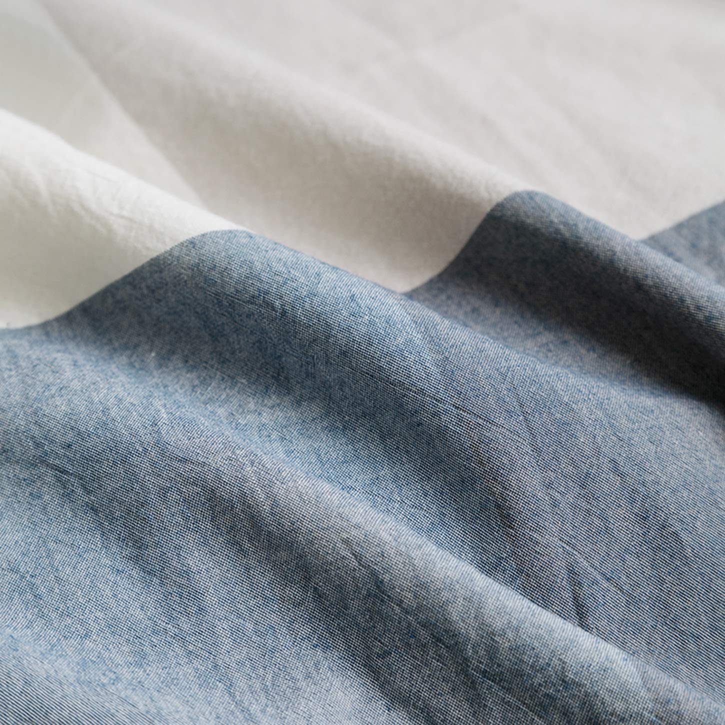 Susybao Checkered Duvet Cover King 100% Washed Cotton Blue Plaid Duvet Cover 3 Pcs Set 1 Beige Grid Duvet Cover With Zipper Ties