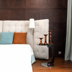 HomeRoots Rustic Wood/Natural Mango Wood Set of Three Warm Brown Genuine Wood Hand Carved Pillar Candle Holders