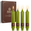 Green Taper Candles Unscented Candles Set of 4 Tapered Candles 7 inch Tall Candle Ideal as Dinner Candles Smokeless Long Burning