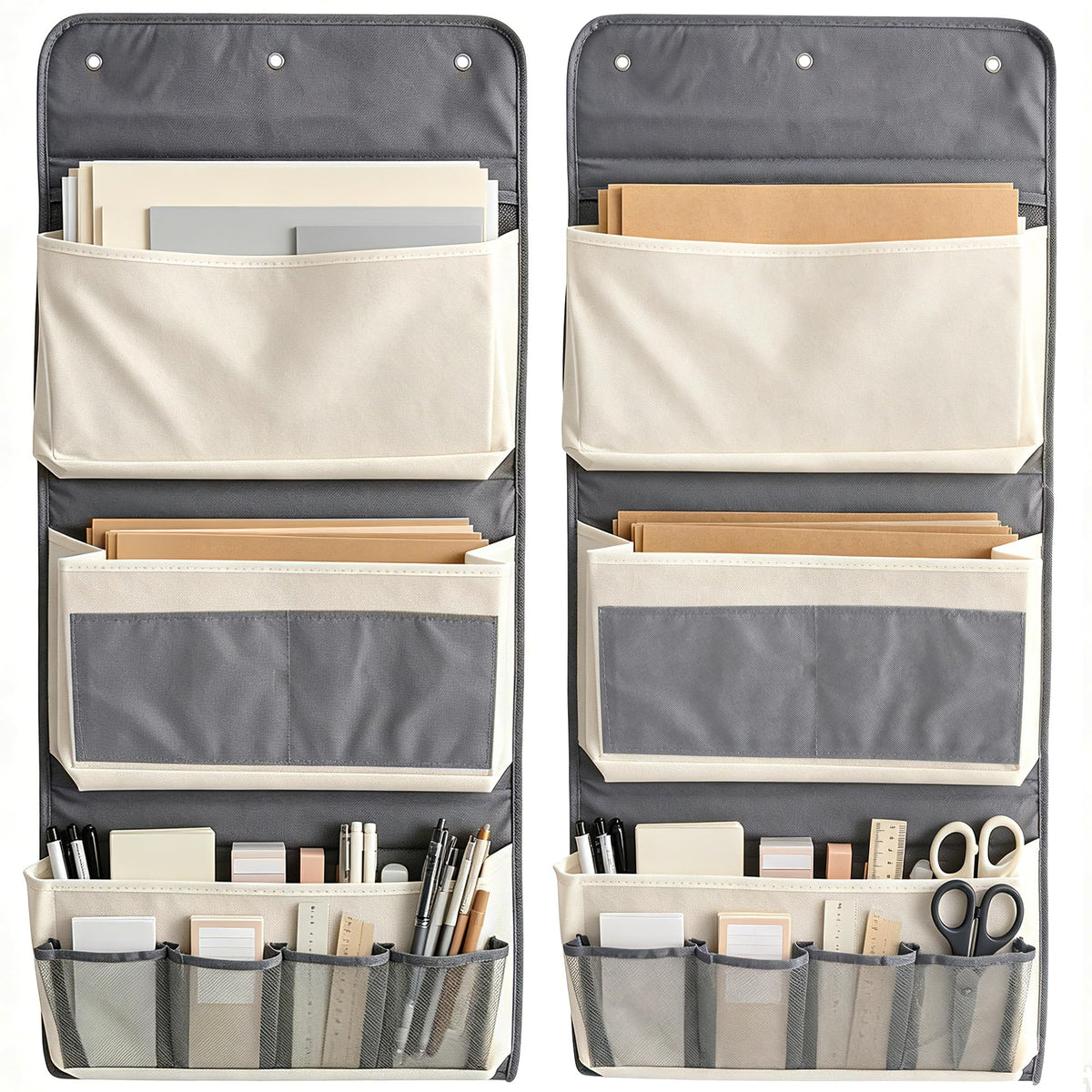 FKTXCO 2pcs Wall Hanging Storage Bag File Organizer, Wall Hanging Baskets with Pockets, Over the Door Organizer for Home, Colleg
