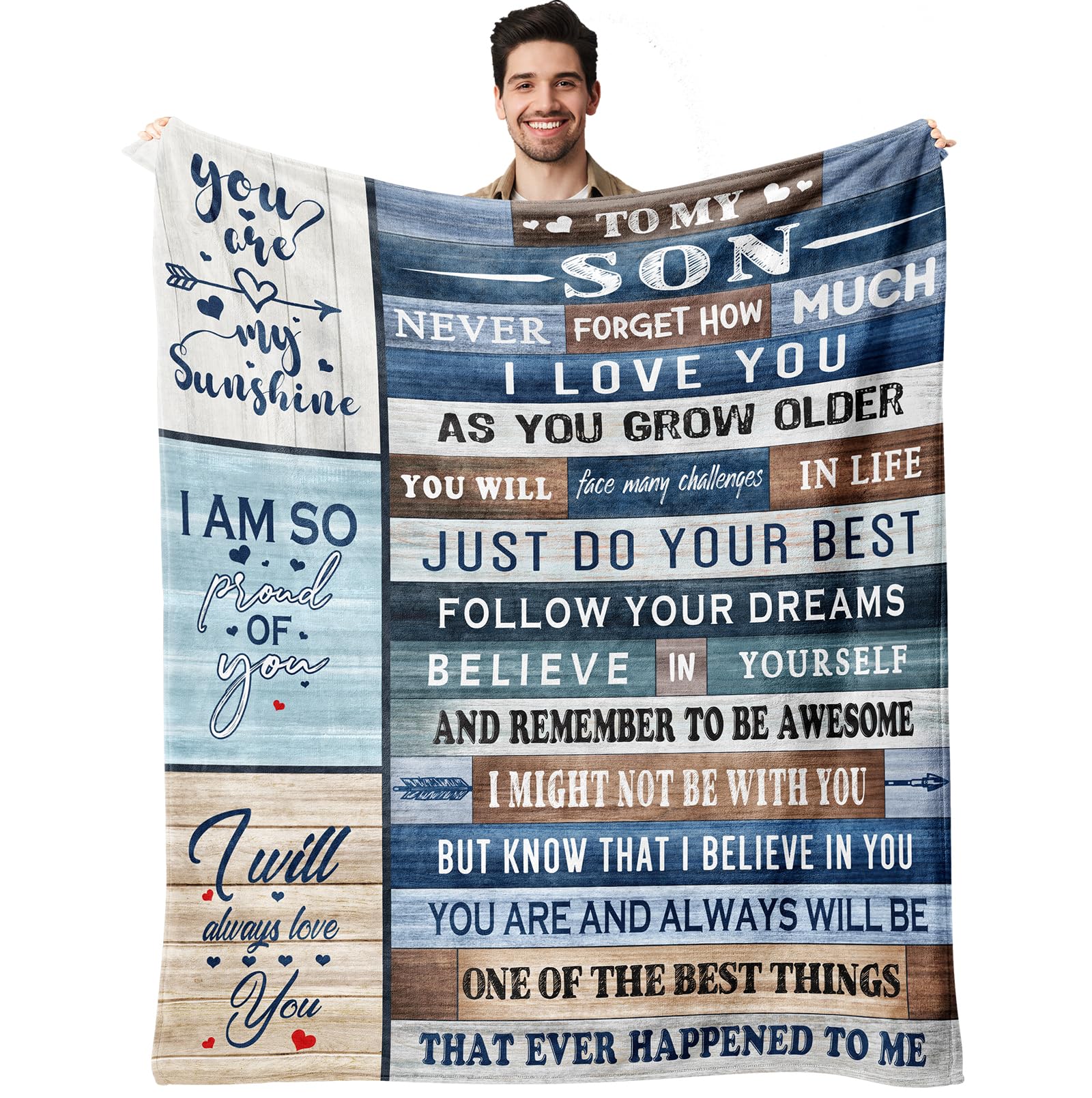 Xalazy Gifts For Son Blanket 60'X50', Son Gifts From Mom/Dad, Adult Son Gift Ideas, Birthday Gifts For Son, To My Son Gifts Fr