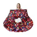 Battilo Home 71 Inch Novelty Food Blanket For Adult And Kids, Soft Flannel Round Coffee Glazed Donut Blanket, Weird Blanket For