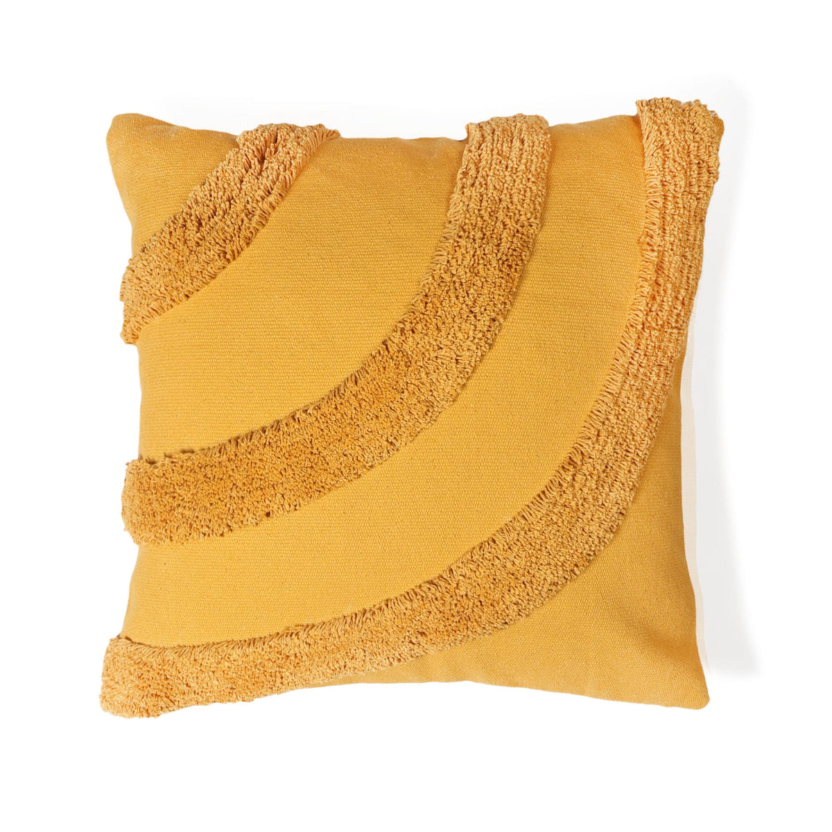 Sashaa World Mustard Tufted Cushion Cover | Decorative Pillow For Sofa, Living Room, Or Bedroom | Soft & Stylish Modern Design I