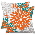 Dfxsz Orange Flower Pillow Covers 18X18 Inch Set Of 2 Fall Throw Pillows Outdoor Waterproof Decor For Living Room Sofa Patio Fun