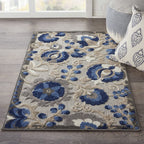 HomeRoots Natural/Blue 100% Polypropylene 3’ x 4’ Natural and Blue Indoor Outdoor Area Rug