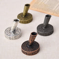 Txin 4 Pieces Vintage Round Metal Pen Holder, Retro Feather Quill Dip Pen Base, European Style Fountain Pen Stand, Antique Deskt