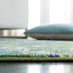 Safavieh Madison Collection Runner Rug - 2' X 8', Green & Turquoise, Boho Abstract Distressed Design, Non-Shedding & Easy Care,