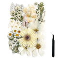 Zqmino A4 Large Dried Pressed Flowers For Resin White Pressed Flowers Real Dry Natural Flowers Leaves For Resin Mold Cake Candle