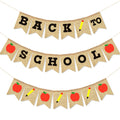 Sepglitter Back To School Burlap Banner, 3Pcs 100 Days Of School Banner Back To School Hanging Decorations First Day Of School B