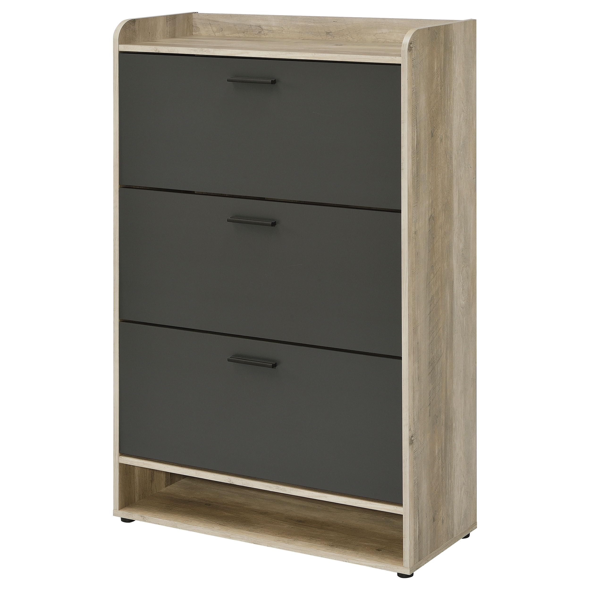 Coaster Home Furnishings Denia 3-Tier Shoe Storage Cabinet Antique Pine and Grey