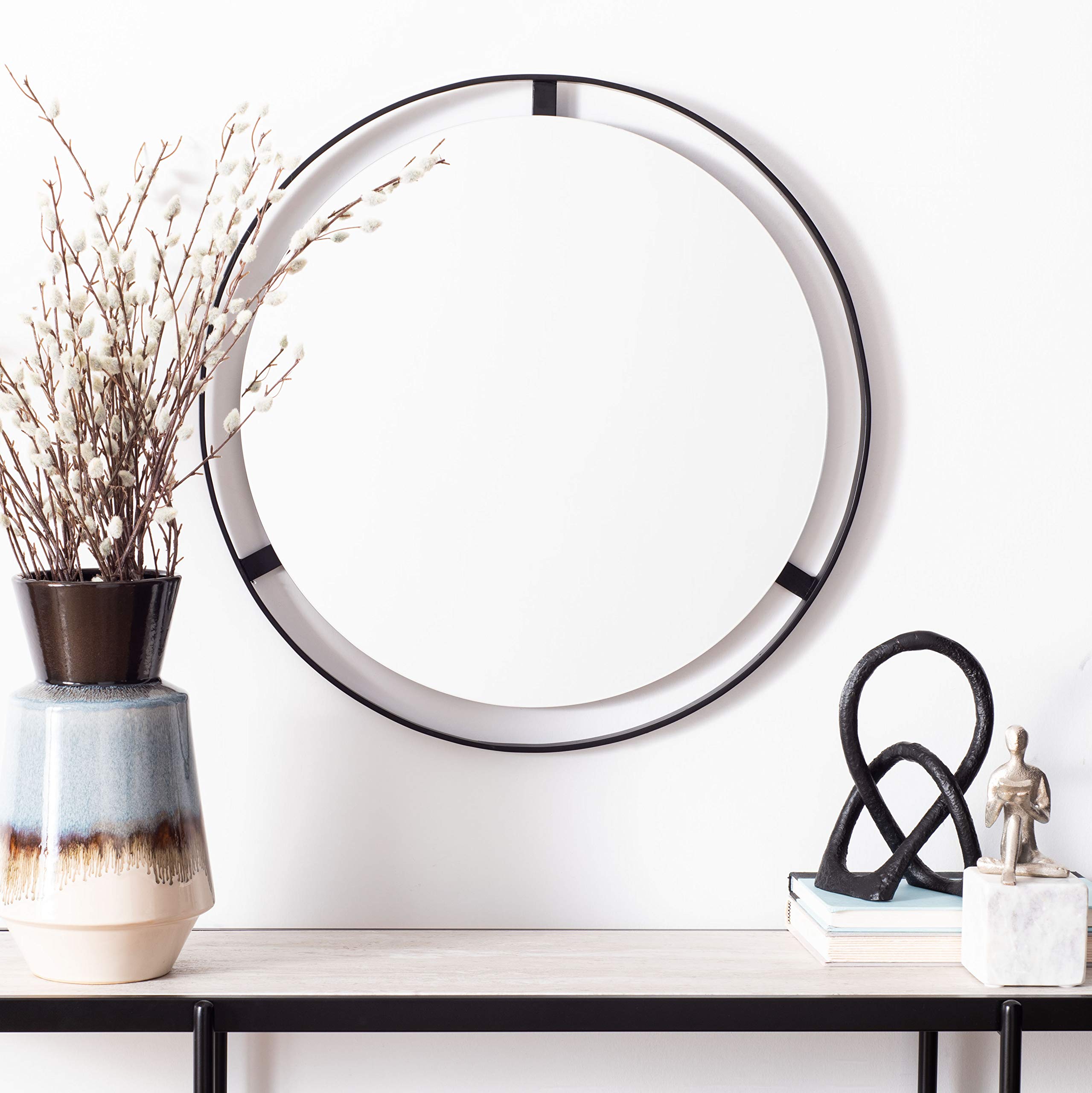 Safavieh Home Radlin Matte Black Round 22-inch Decorative Accent Mirror