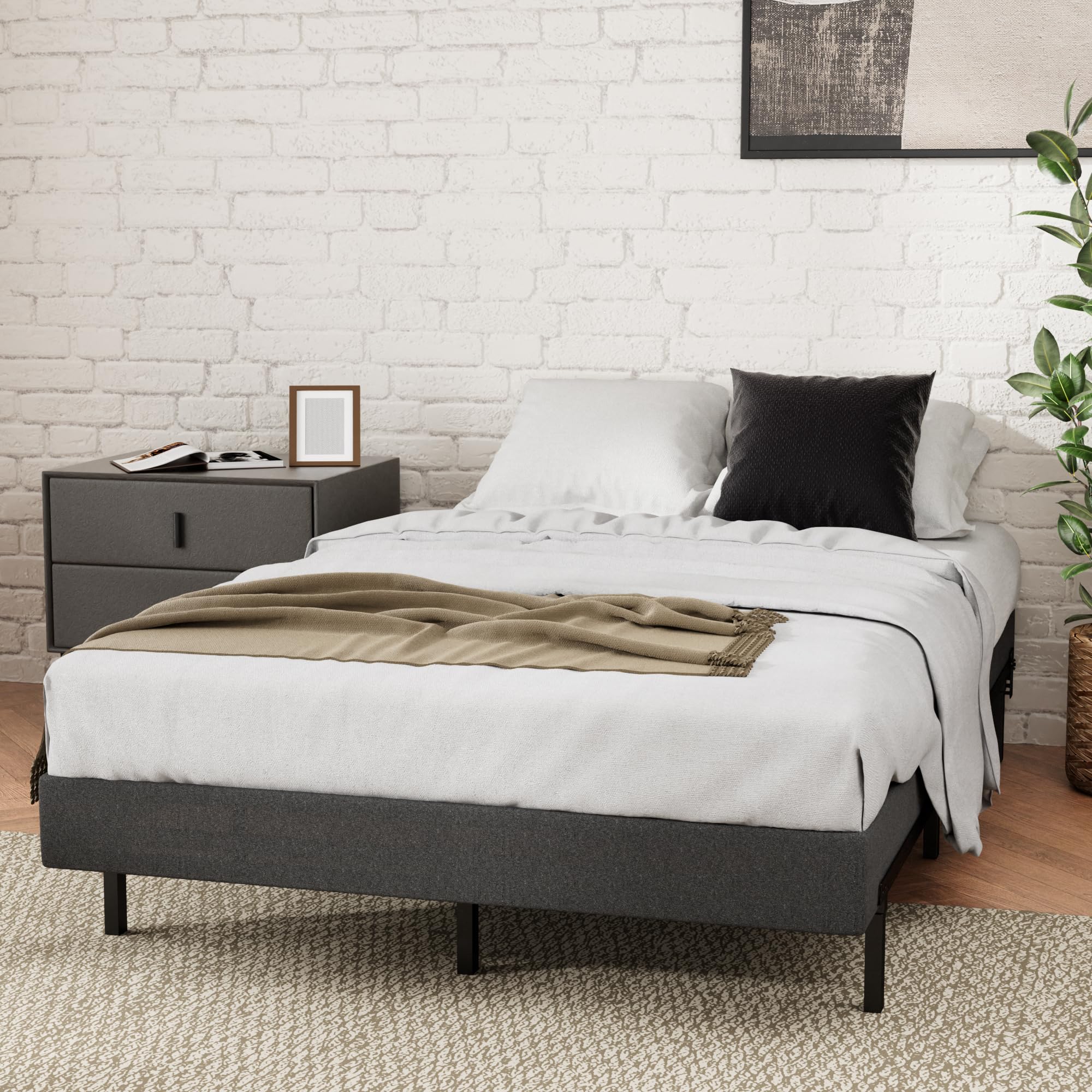 Zinus 5 Inch Wonderbox(Tm) Smart Box Spring, Quick Assembly Mattress Foundation, Durable Metal Frame, Twin, Grey