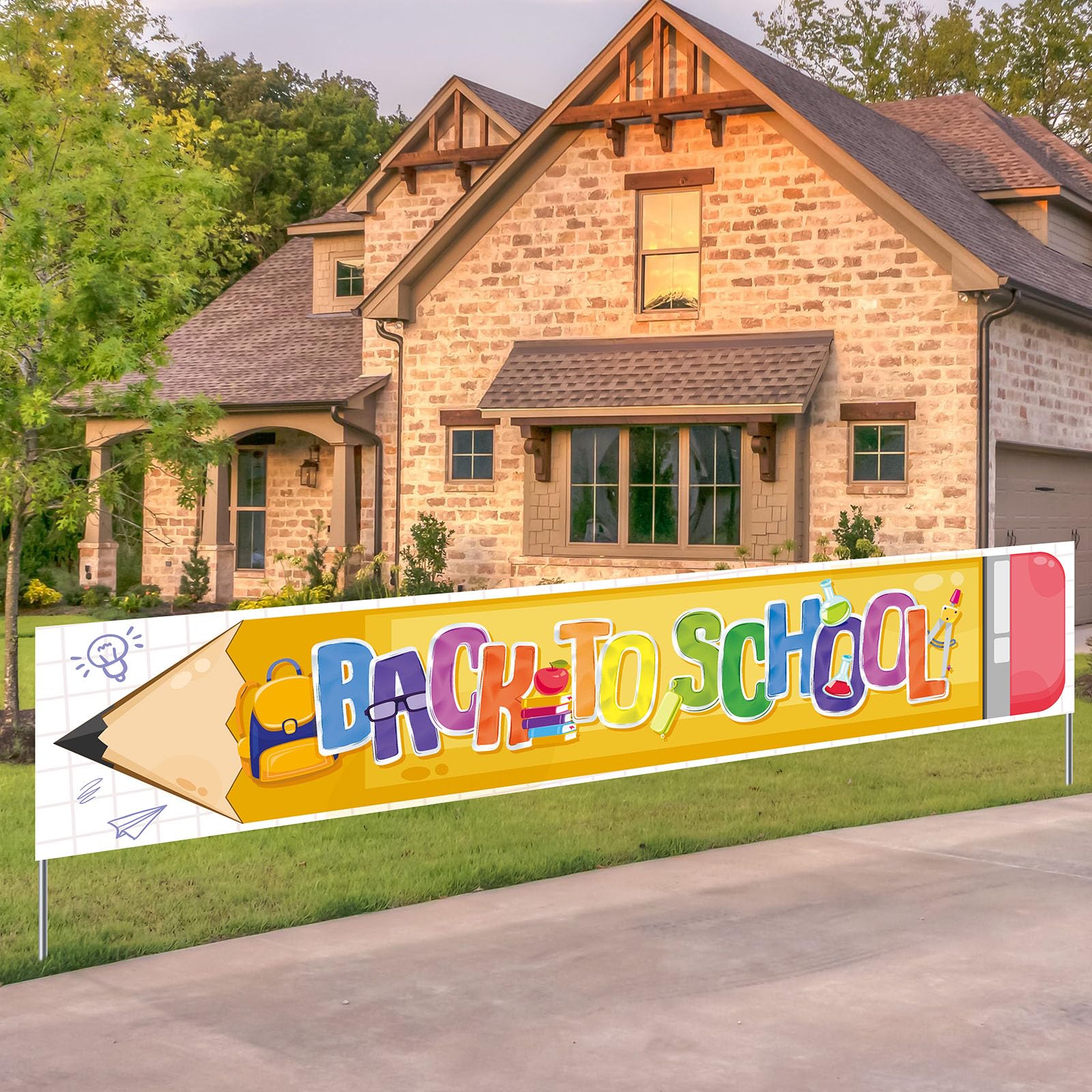 Back to School Banner Welcome Back To School Decorations Yard Sign First Day of School Banner Back To School Yard Banner for Cla