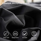 Downcool Queen Comforter Set - 3 Pieces Cute Pinch Pleat Bed Set, Soft Fluffy Comforters Queen Size Black, Down Alternative Bedd