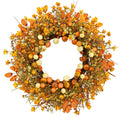 Fall Wreaths for Front Door 22 Inches Autumn Door Wreaths Harvest Wreath Pumpkin Wreath with Orange Jasmine for Thanksgiving Far