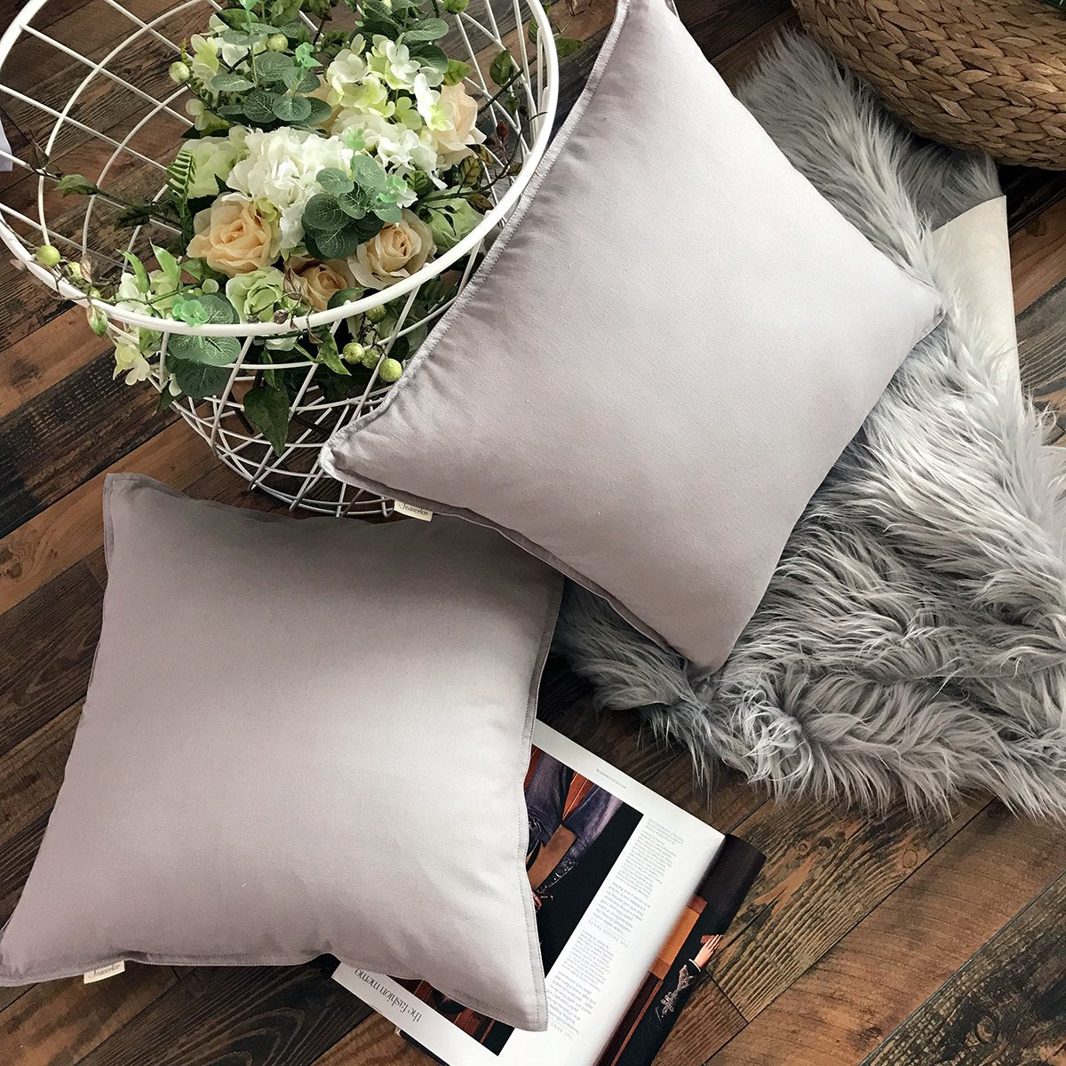 Jeanerlor Sureguard Pillowcase Cousion Cover Decor Cotton Linen With Unique Design To Embellish Study Room/House/Office Set Of 2