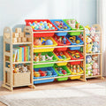 Kids Toy Storage Organizer, Toy Organizers and Storage with Stuffed Animal Storage, Toy Storage Shelf with 3 Shelves, 12 Storage