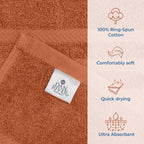 Dan River 100% Cotton Jumbo Bath Sheets - Ultra Soft & Absorbent Towels For Home, Spa, Gym 35   X70    -Orange