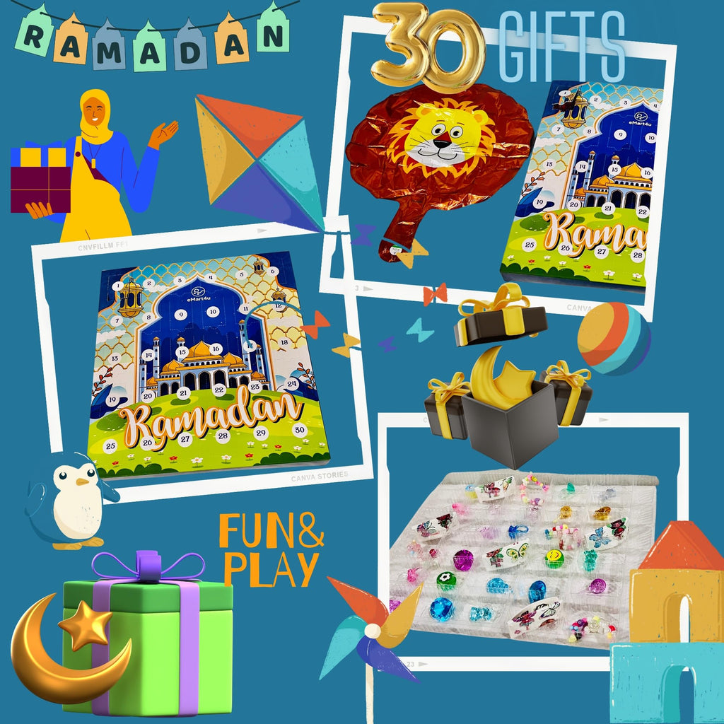 Ramadan Advent Countdown Calendar Ramadhan Muabarak Gift Ramzan Surprise Calendar Box For Kids Gift For Boys 13'X13' [Age 4,5,