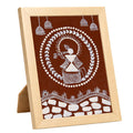 AAKARSHAK Warli Table Top & Wall Decor Framed Hand Painted Krishna Painting 6x8 Inch  Small Handmade Indian Tribal Art for Offi