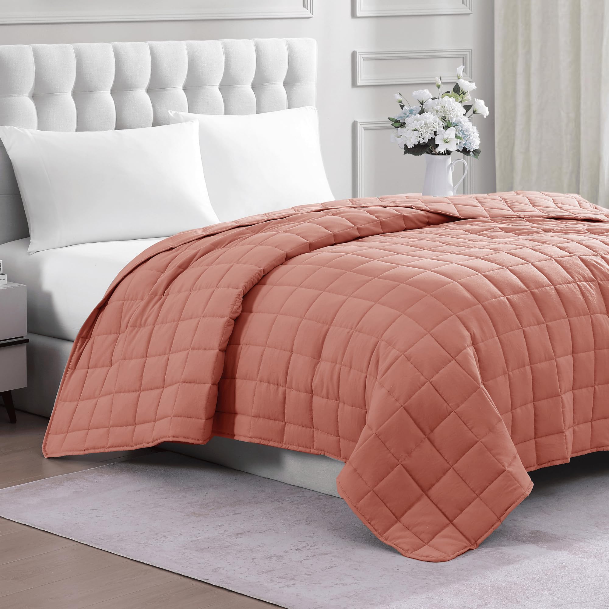 Casa Platino Bed Blanket Queen Size - Soft Pre-Washed Quilted Blanket - Lightweight Queen Size Blanket - All Season Queen Blanke