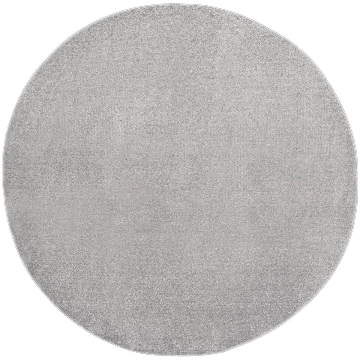 Nourison Essentials Indoor/Outdoor Silver Grey 6' X Round Area Rug, Easy Cleaning, Non Shedding, Bed Room, Living Room, Dining R