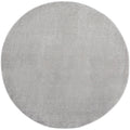 Nourison Essentials Indoor/Outdoor Silver Grey 8' X Round Area Rug, Easy Cleaning, Non Shedding, Bed Room, Living Room, Dining R