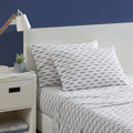 Nautica - Full Size Sheet Sets, Cotton Percale Bedding Set, Crisp & Cool, Coastal Home Decor (Woodblock Fish Grey, Full)