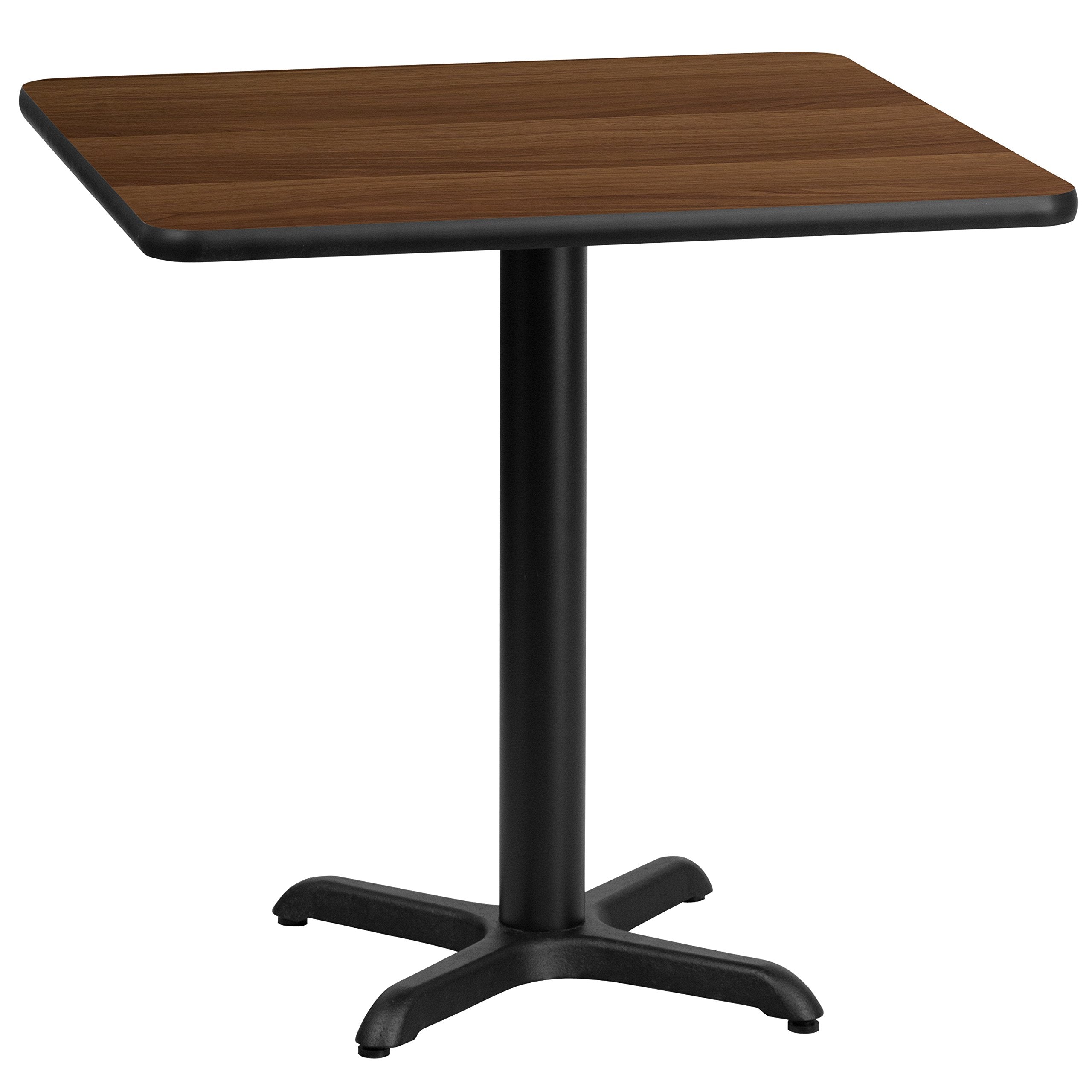 Flash Furniture 30'' Square Walnut Laminate Table Top With 22'' X 22'' Table Height Base