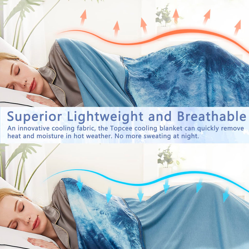 Topcee Cooling Blanket (90''X90''Queen Size) For Hot Sleepers And Night Sweats,100% Oeko-Tex Certified,Arc-Chill Q-Max >0.5 Cool