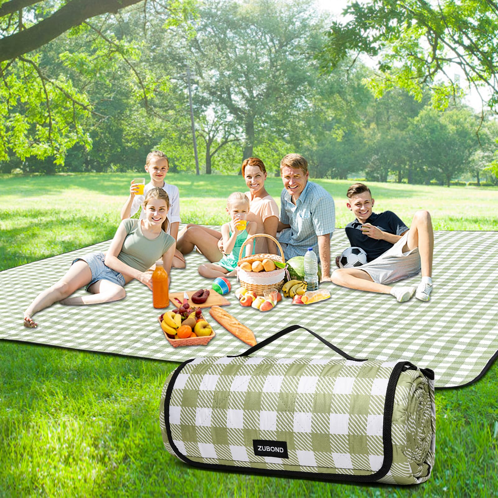 Picnic Blankets Outdoor Blanket, 80'X80' Extra Large Beach Blanket Waterproof Sandproof Foldable & Machine Washable, Vintage G