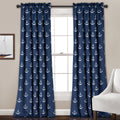 Lush Decor Darkening Window Curtain Set, Navy Anchor Print, 52' W X 84' L
