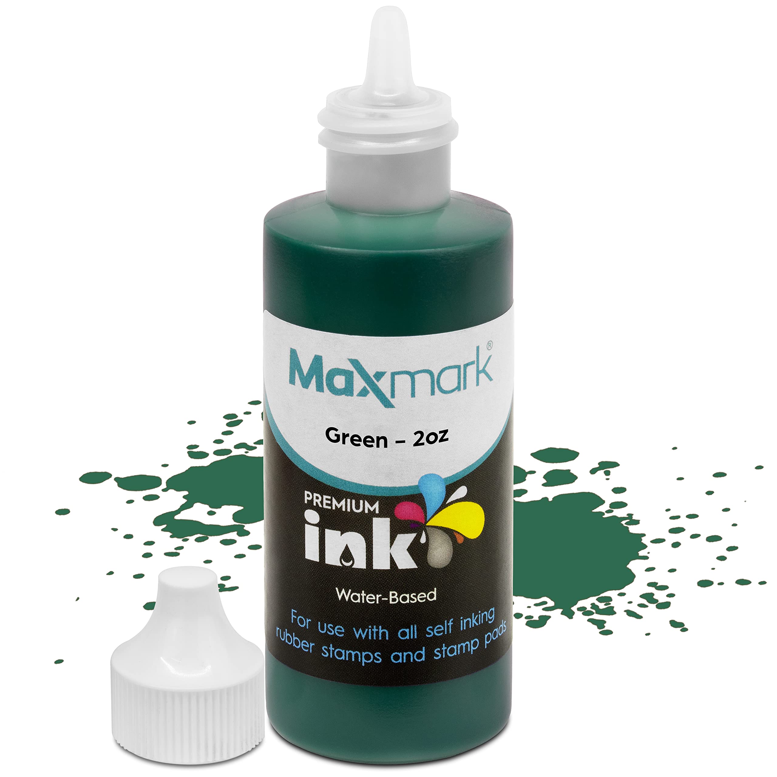 Maxmark Premium Refill Ink For Self Inking Stamps And Stamp Pads, Green Color - 2 Oz.