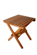 BYER OF MAINE - Pangean Folding Wooden Table, Hardwood Portable Table for Deck, or Camping, Use Indoors or Outdoors - 18 H x 16 