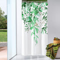 Gibelle Small Stall Shower Curtain 36 x 72, Narrow Emerald Green Floral Shower Curtain for Bathroom, Watercolor Plant Eucalyptus