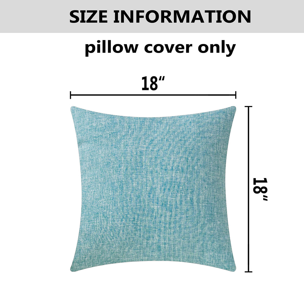 Home Brilliant Couch Pillow Covers 18X18 Lined Linen Burlap Square Throw Pillows Cover Decorative Pillow Cases For Sofa Bed, 18