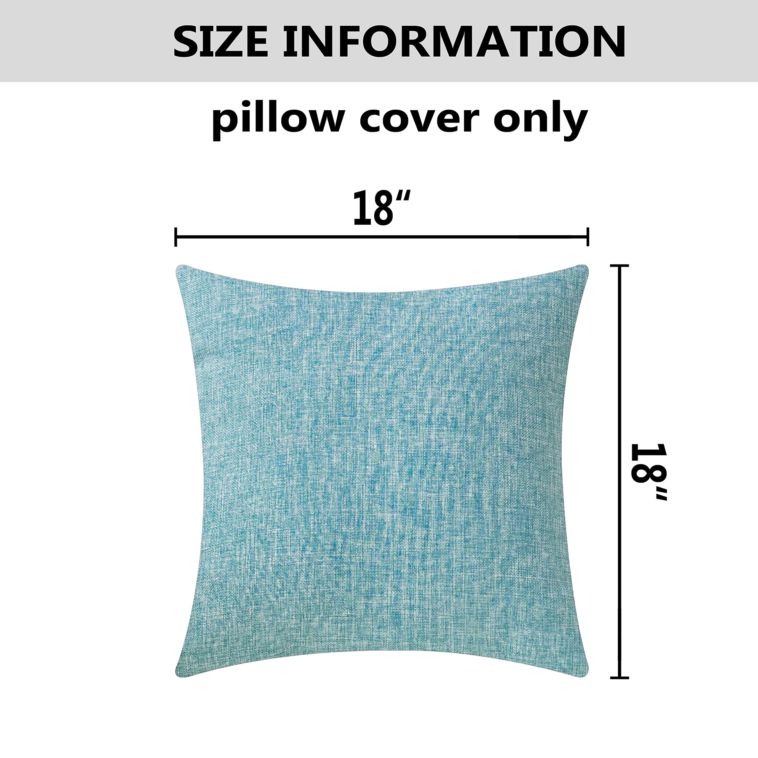 Home Brilliant Couch Pillow Covers 18X18 Lined Linen Burlap Square Throw Pillows Cover Decorative Pillow Cases For Sofa Bed, 18