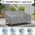 Outdoorlines Outdoor Waterproof Patio 3-Seater Couch Cover - Uv Resistant Patio Sofa Furniture Covers Weatherproof Heavy Duty Glider Covers For Outdoor Furniture, 88Wx32.5Dx33H Inches, Gray