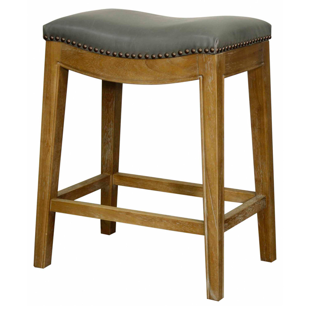 New Pacific Direct Elmo Bonded Leather Counter Stool, Vintage Gray