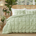 Amlie Home Queen Comforter Set, Bubble Textured, Sage Green, 3Piece
