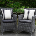 Onway Outdoor Pillow Covers Waterproof 18X18 Set Of 2 Decorative Linen Throw Pillow Cover Beige And Black Striped Outdoor Pillow