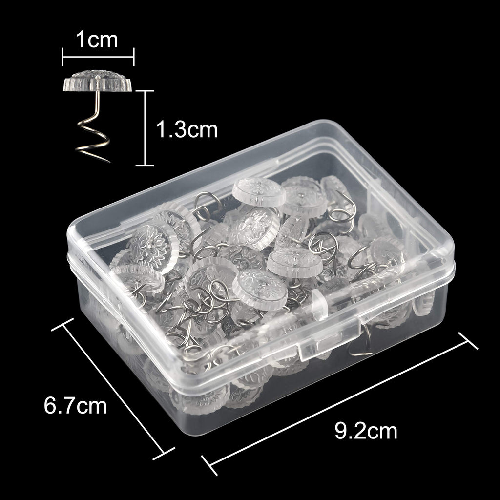 Kuuqa Upholstery Twist Pins Clear Heads Bed Skirt Pin For Hold Slipcovers And Bedskirts Decoration, 50 Pcs