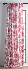 Maison D' Hermine 100% Cotton Curtain - 50'X124' Red (White Background) Decorative Curtain - Aesthetic Curtains For Farmhouse,
