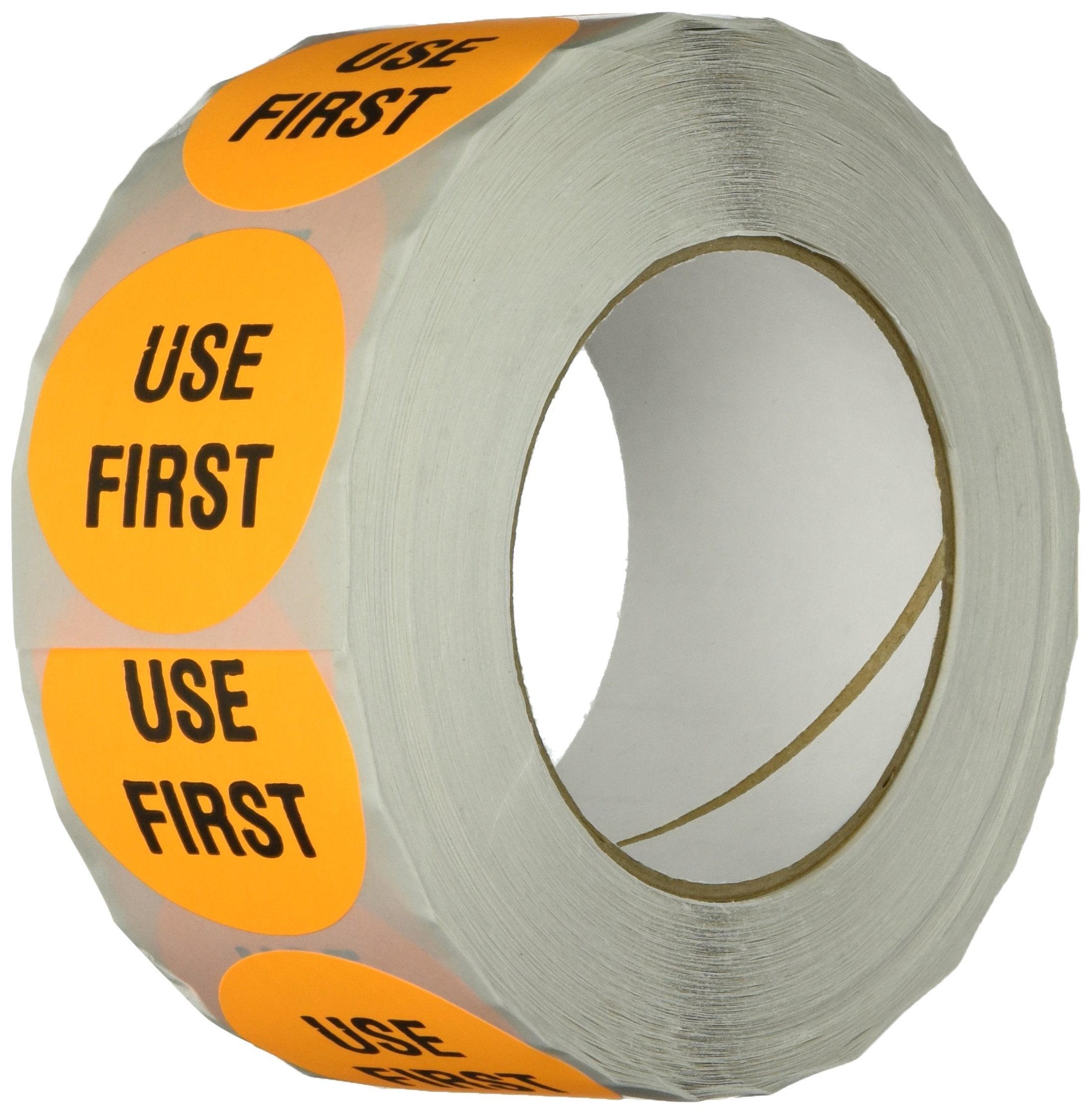 Tapecase, Invlbl-039, Use First Inventory Label, Circular Adhesive Label, Orange, 2 In, 1000 Packs, 1 Count