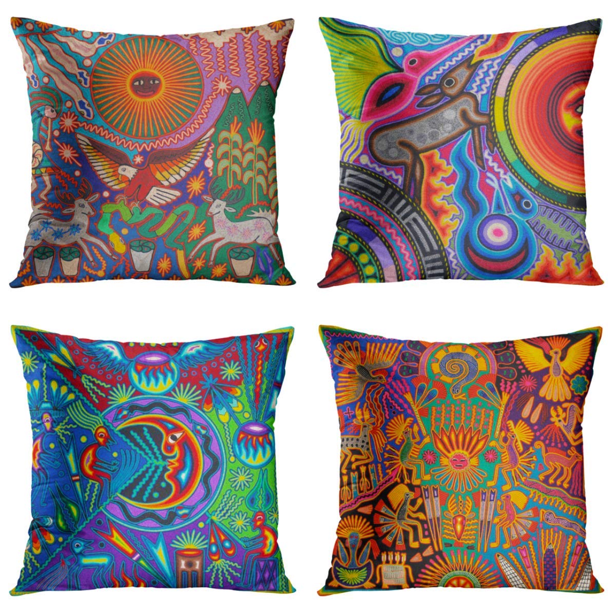 Britimes Throw Pillow Covers 18X18 Inches Home Decor Set Of 4 Pillow Cases Decorative For Bed Sofa Cushion Couch Outdoor Pillowc