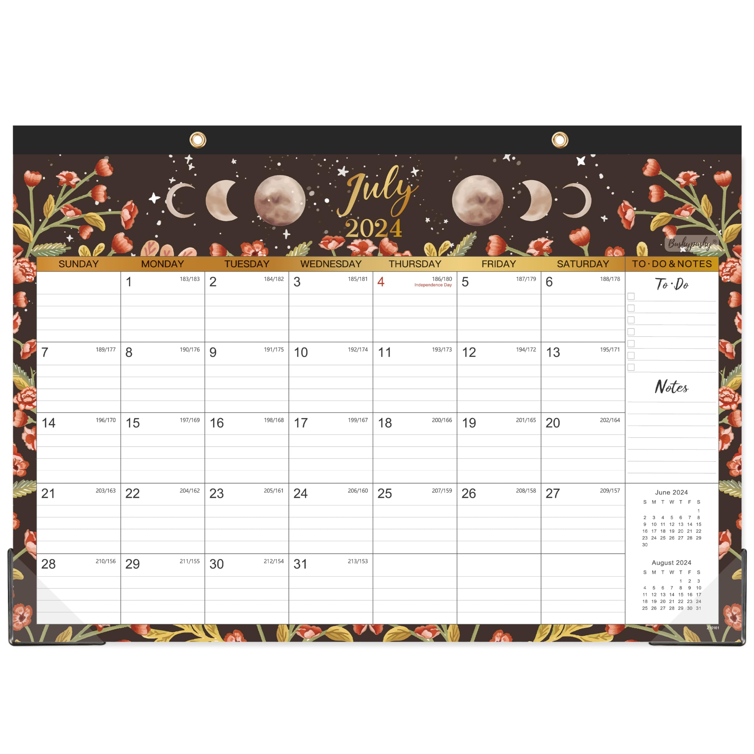 2024-2025 Desk Calendar - 18 Monthly Desk/Wall Calendar, July 2024 - December 2025, 16.8' X 12', Thick Paper With Corner Prote