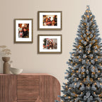 Auear, 9X12 Picture Frames Set Of 6, With Mat For 6X8 Or 9X12 Without Mat, Composite Wood Gallery Photo Frames With Plexiglass,