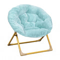 23 Kids Cozy Mini Folding Saucer Chair, Moon Chair, Dusty Aqua/Soft Gold