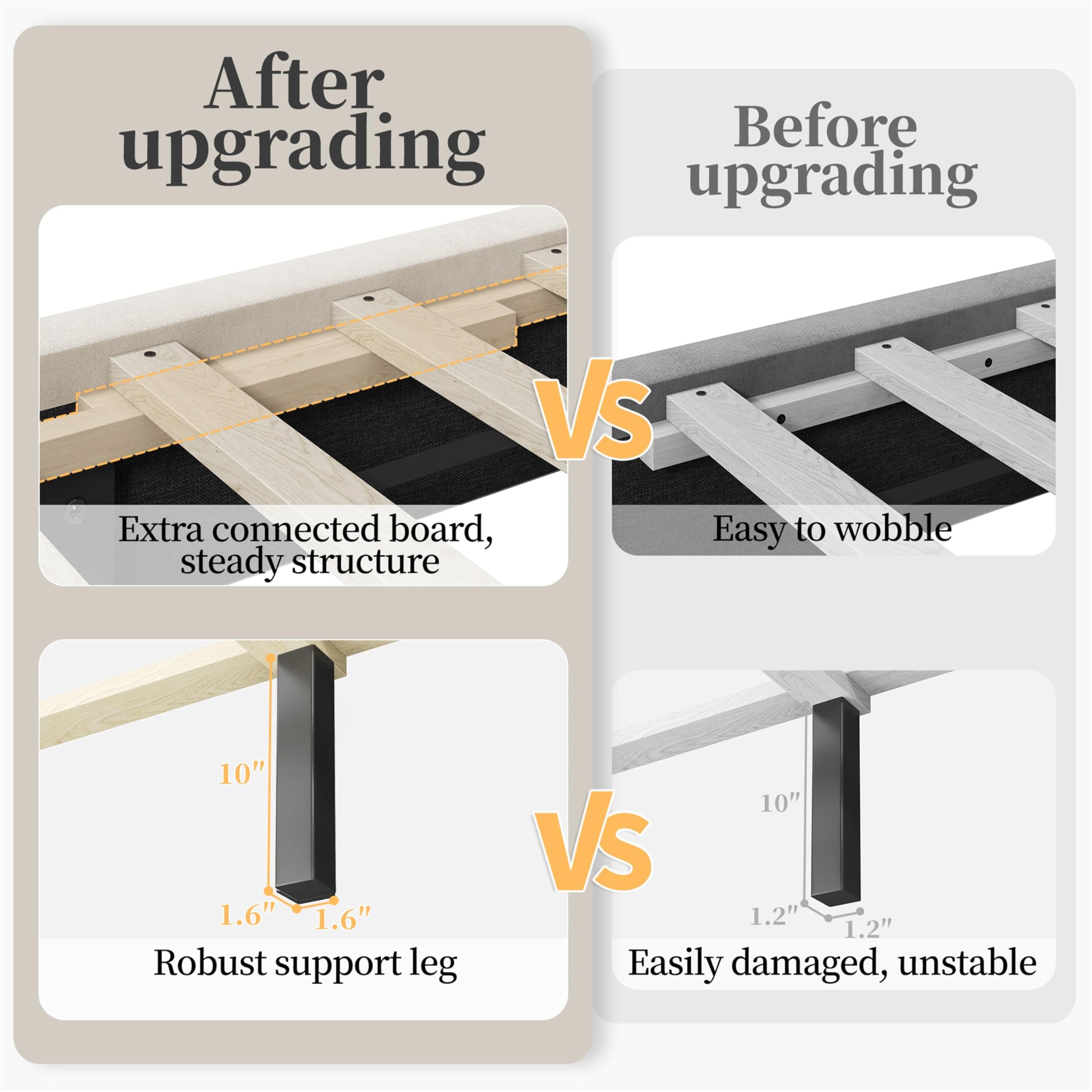 Yaheetech Full Bed Frame Upholstered Platform Bed With Wing Side Tufted Headboard/Sturdy Wooden Slat Support/No Box Spring Needed/Mattress Foundation,Beige Full Bed