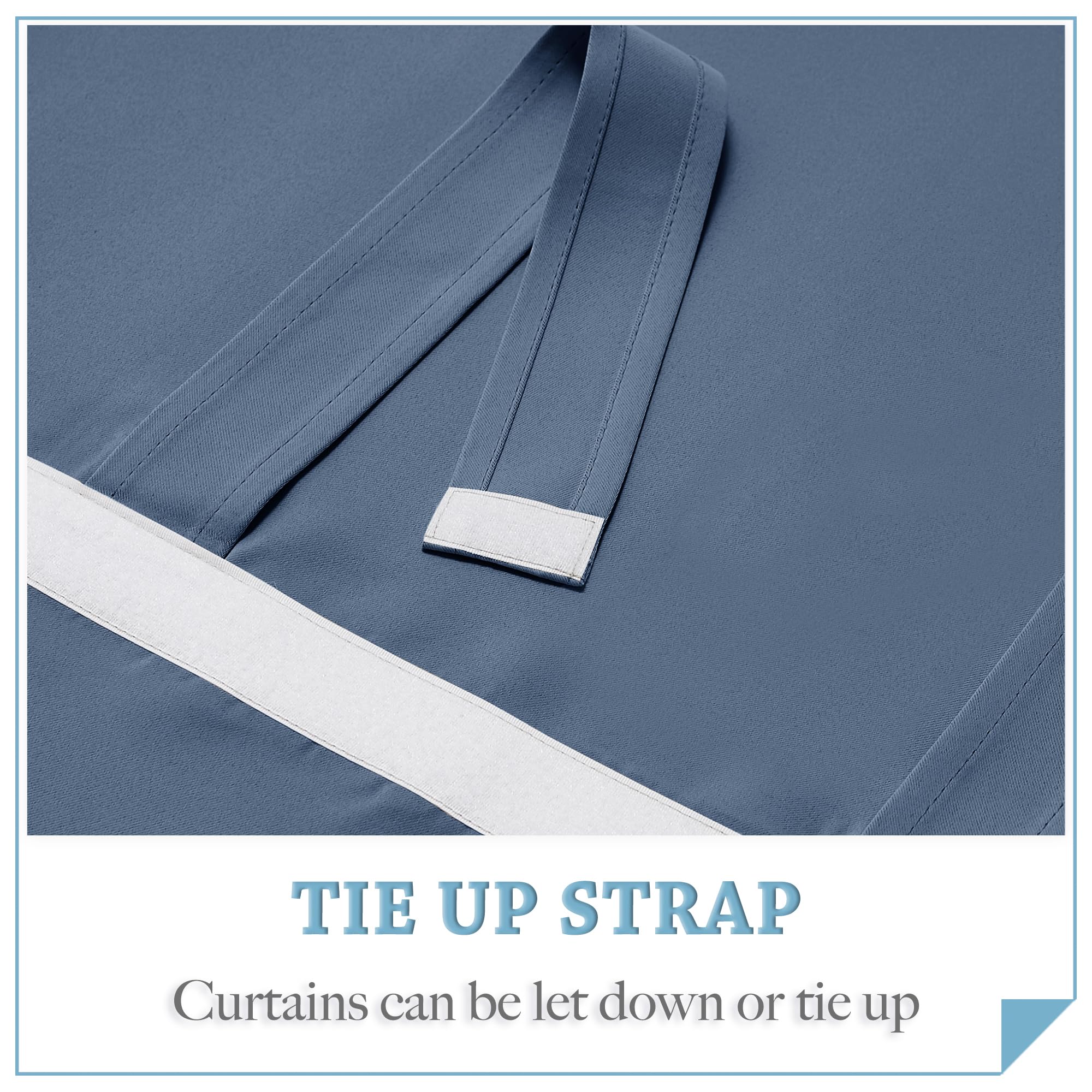 Ryb Home Blackout Door Curtains 2 Panels Set, Privacy Insulating Glass Window Door Blind Shdes For French Door Nana Door Sidelight Door Office, W 26 X L 72, Stone Blue